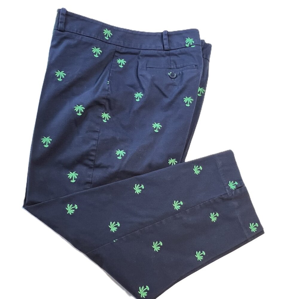 🌴 Talbots Signature Palm Print Pants – Coastal Charm in Size 16 💐
